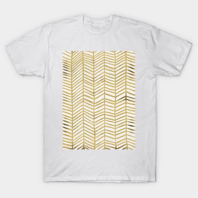 Herringbone Gold T-Shirt by CatCoq